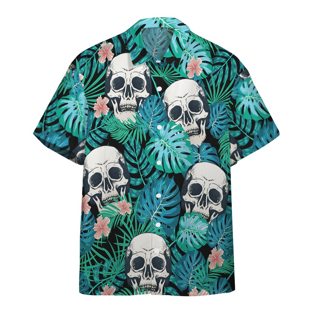 Gearhumans 3d Tropical Skulls Hawaiian Short Sleeve Shirts-1