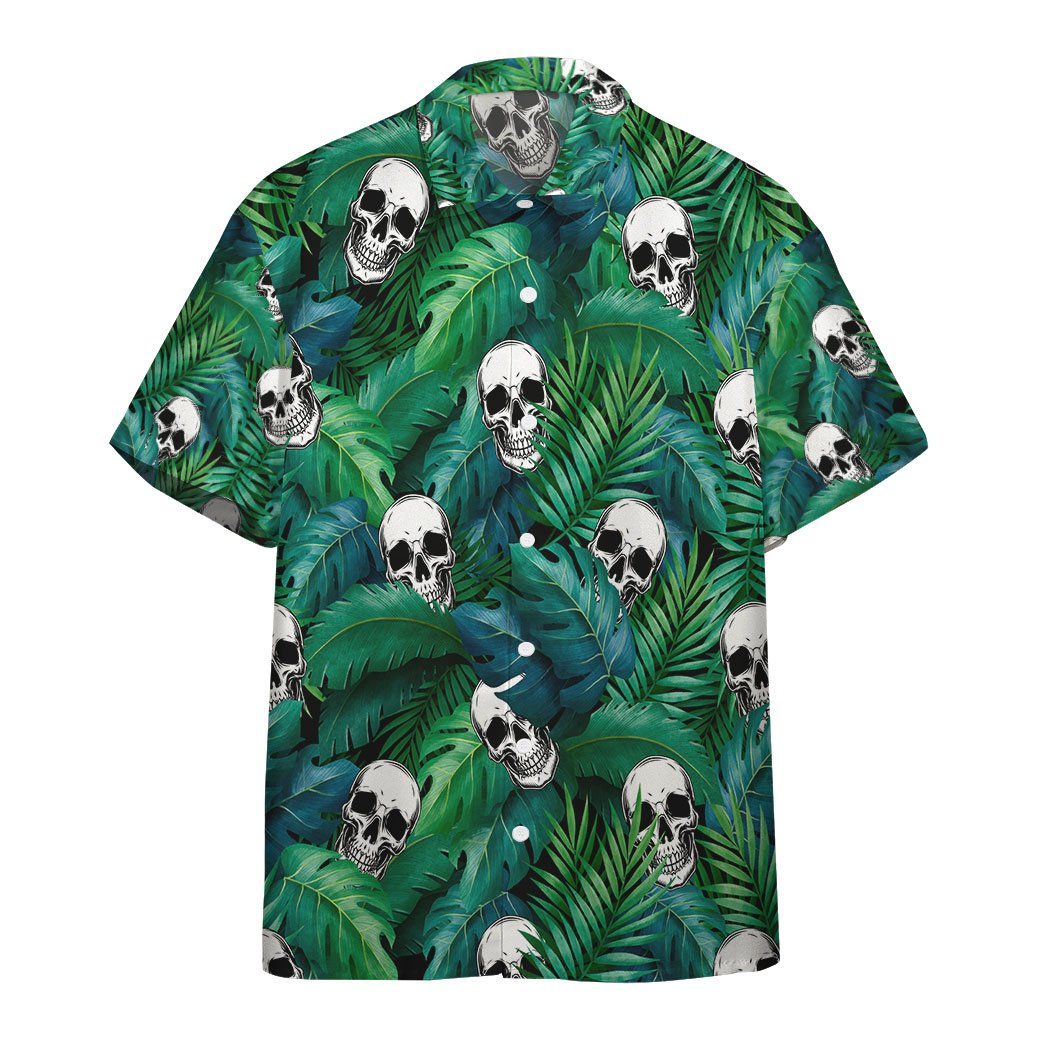 Gearhumans Gearhuman 3d Skull Tropical Hawaiian Custom Short Sleeve Shirt