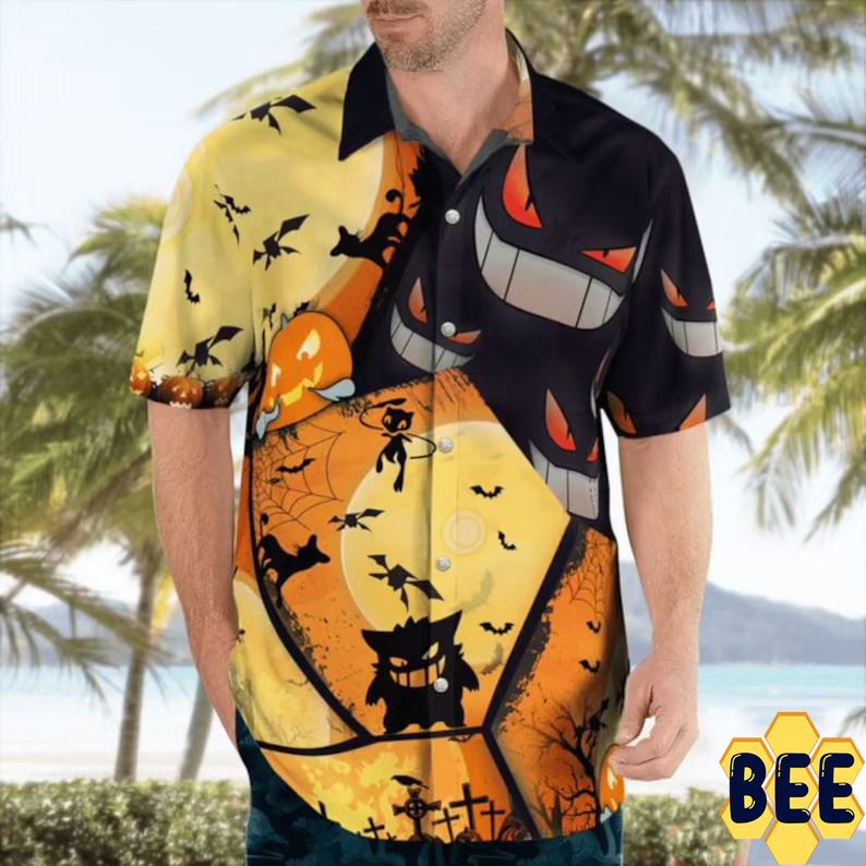 Gengar Pokemon Halloween Trending Hawaiian Shirt-1