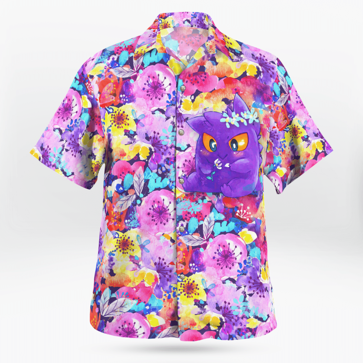 Gengar Summer Flowers Pokemon Hawaiian Shirt