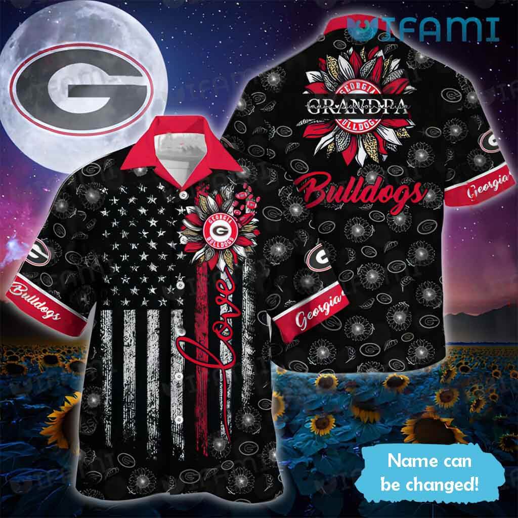 Georgia Bulldogs Hawaiian Shirt Flower Custom Name Ga Football Gift