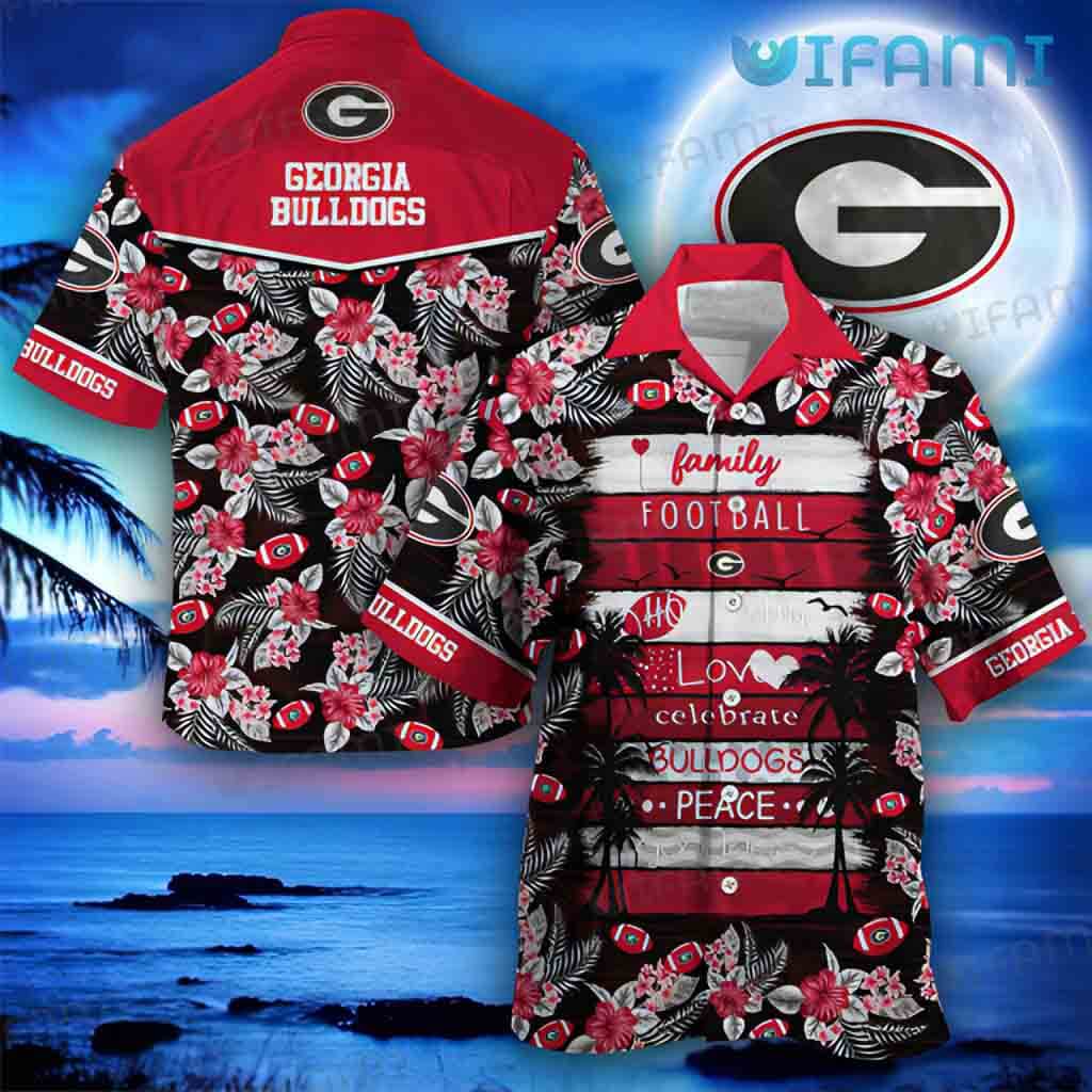 Georgia Bulldogs Hawaiian Shirt Football Home Run Love Celebrate Bulldogs Peace Goodness