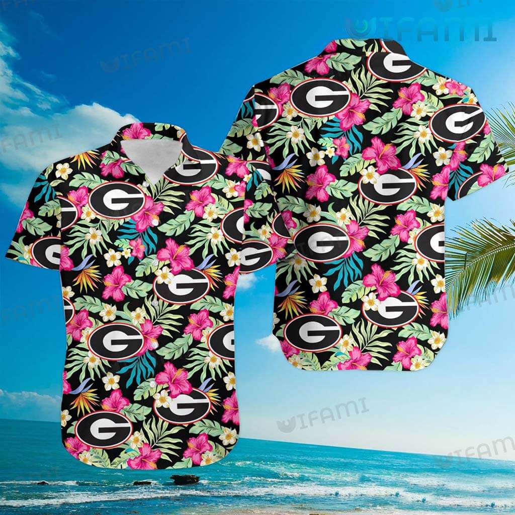 Georgia Bulldogs Hawaiian Shirt Hibiscus Ga Football Gift