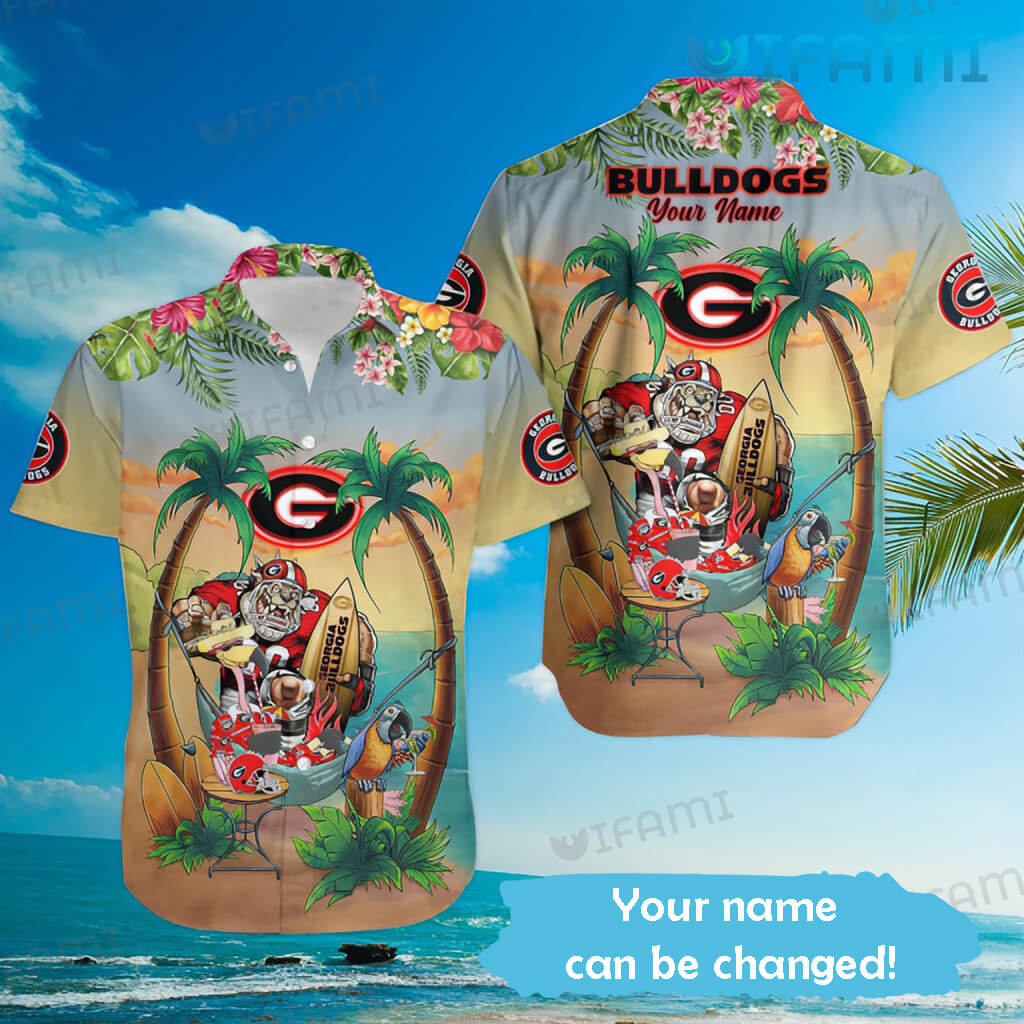 Georgia Bulldogs Hawaiian Shirt Mascot Custom Name Ga Football