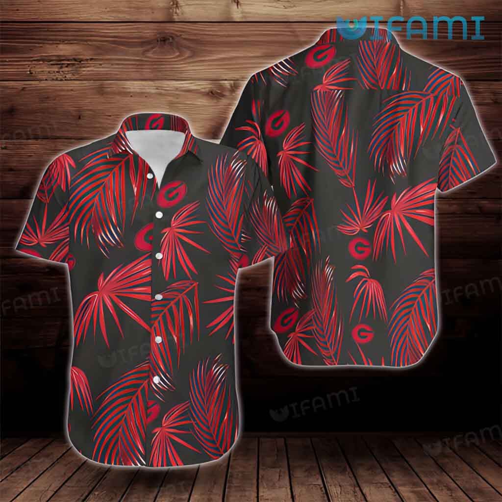 Georgia Bulldogs Hawaiian Shirt Palm Leaves Georgia Bulldogs Gift