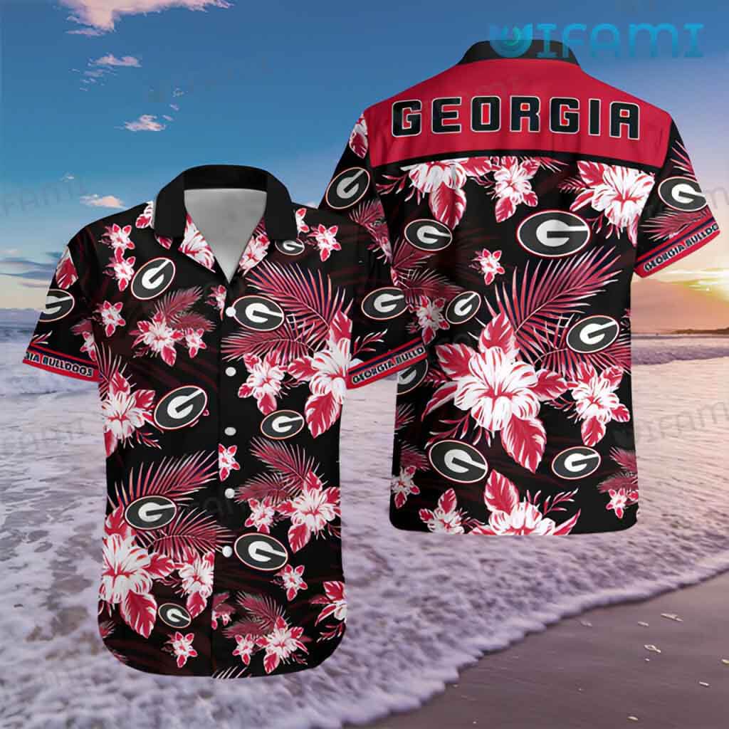 Georgia Bulldogs Hawaiian Shirt Tropical Floral Ga Football Gift