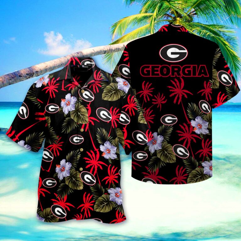 Georgia Bulldogs Nfl Hawaiian Shirt Short 3d For Fans-1