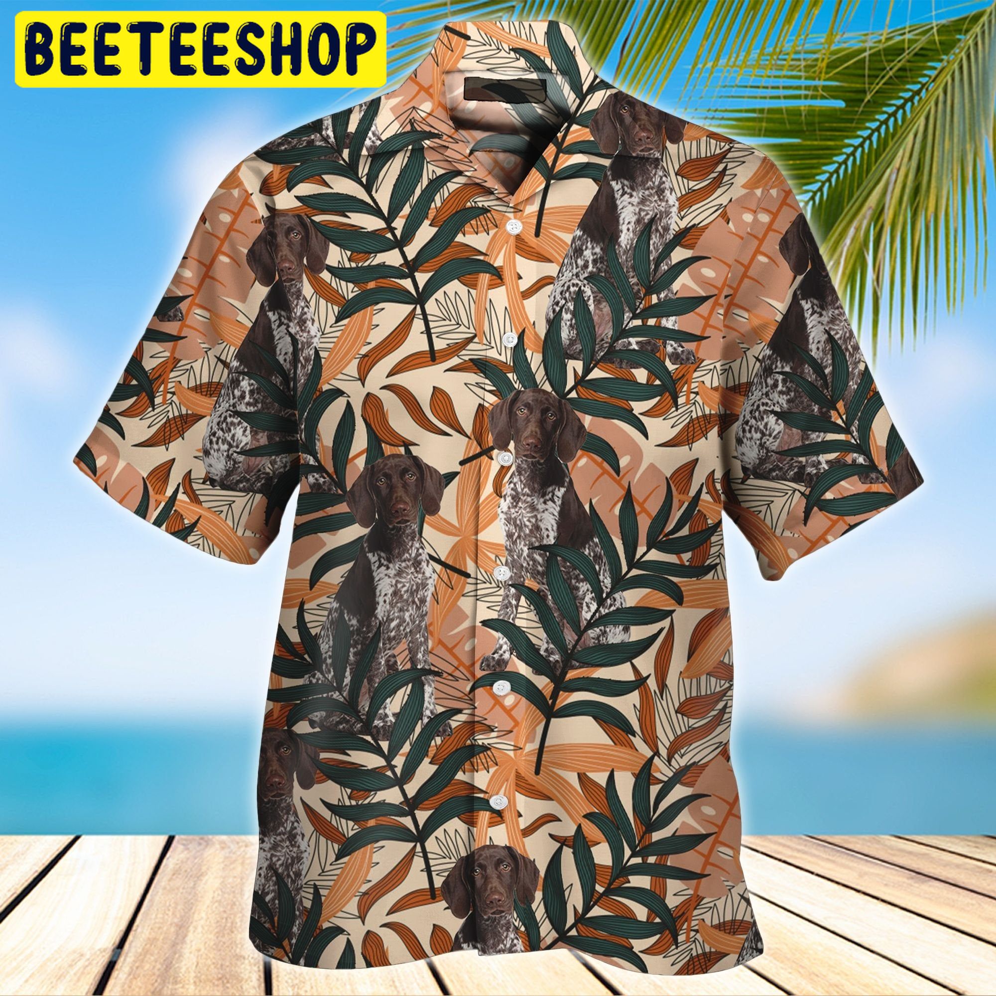 German Shorthaired Pointer 3d All Over Printed Trending Hawaiian Shirt-1