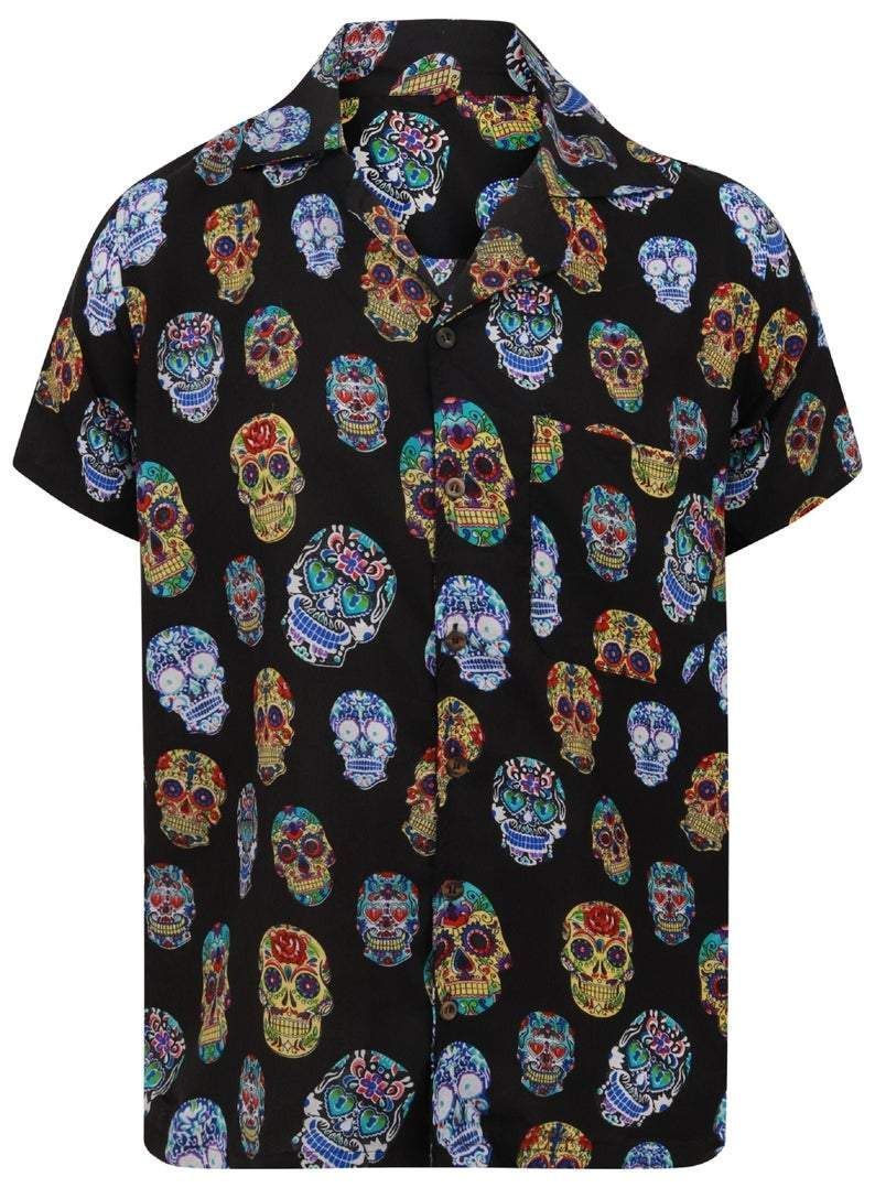 Get Here Halloween Skull Hawaiian Aloha Shirts-1