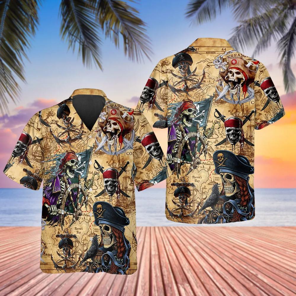 Ghost Pirates Team Skull Hawaiian Shirt