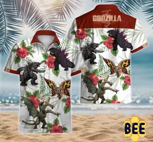 Godzilla Tropical Flower Trending Hawaiian Shirt-1
