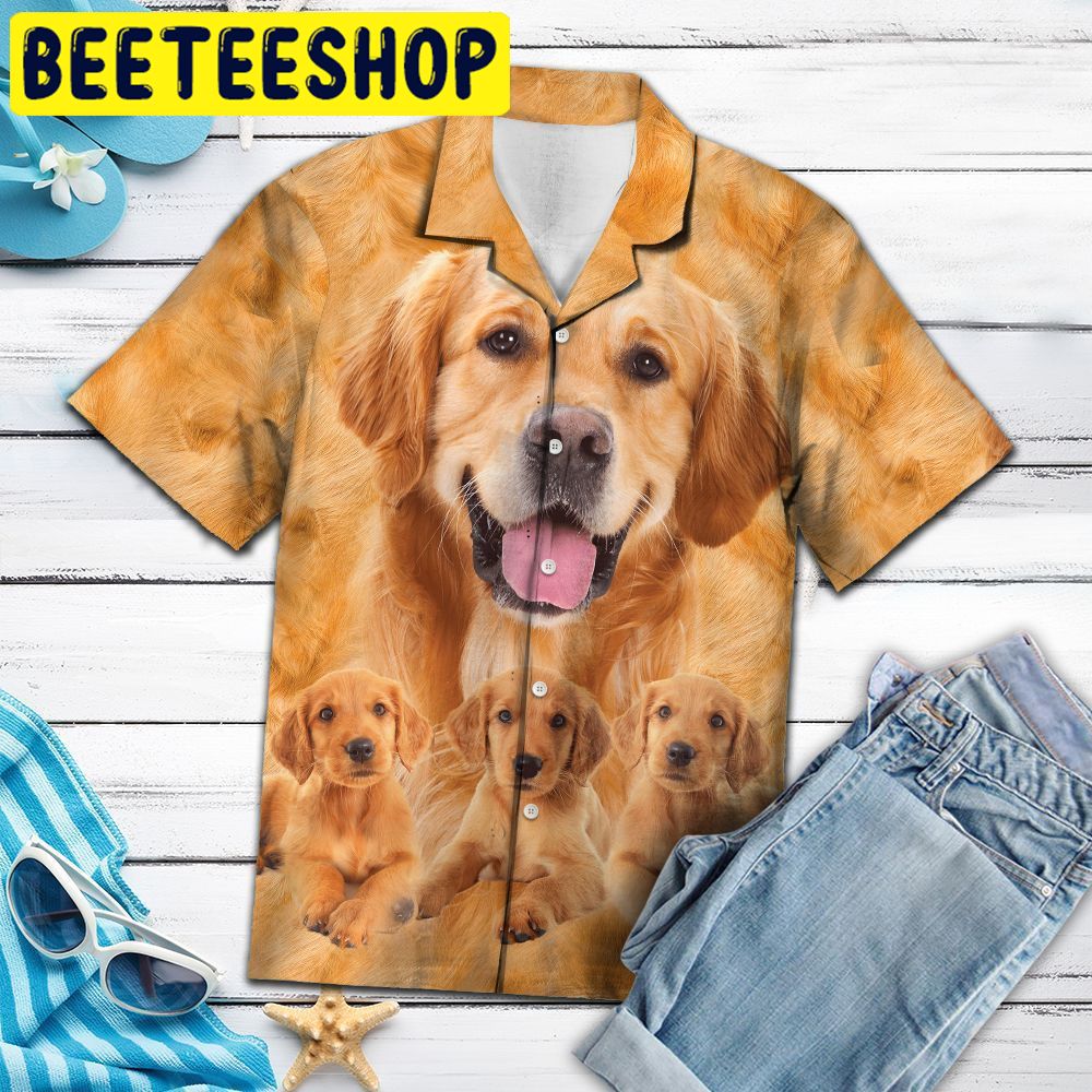 Golden Retriever Brown Hawaiian Shirt-1