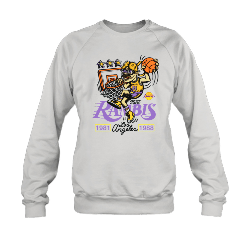 Mitchell And Ness Kurt Rambis Gray Los Angeles Lakers Name And Number T  shirt - Limotees