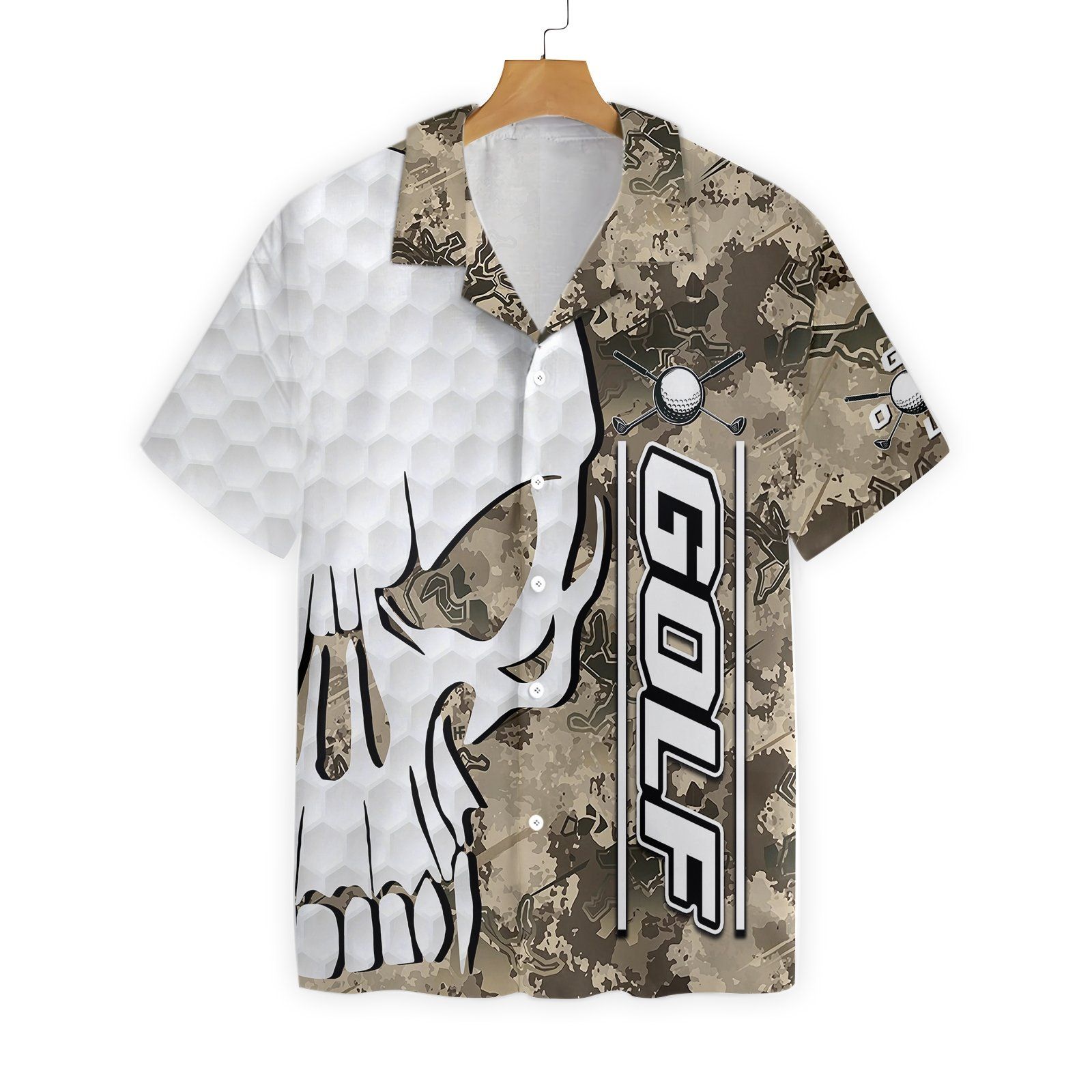 Golf And Skull Camo Pattern Ez24 0402 Hawaiian Shirt