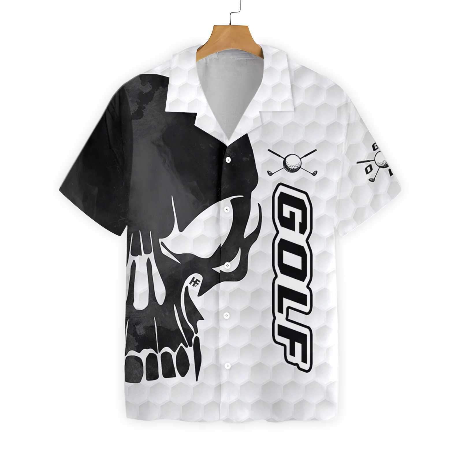Golf Texture And Black Skull Ez24 0402 Hawaiian Aloha Shirt