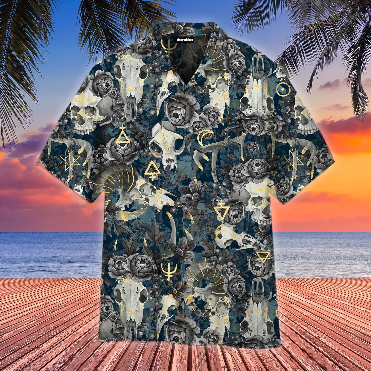 Gothic Skull Hawaiian Shirt For Men Women Adult