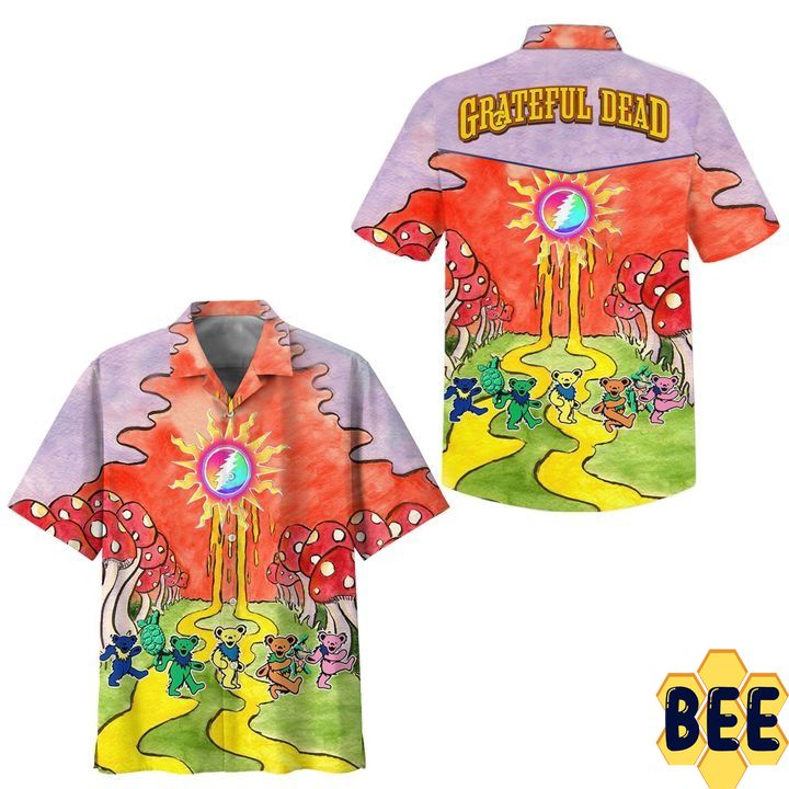 Grateful Dead Bears Psychedelia Trending Hawaiian Shirt-1