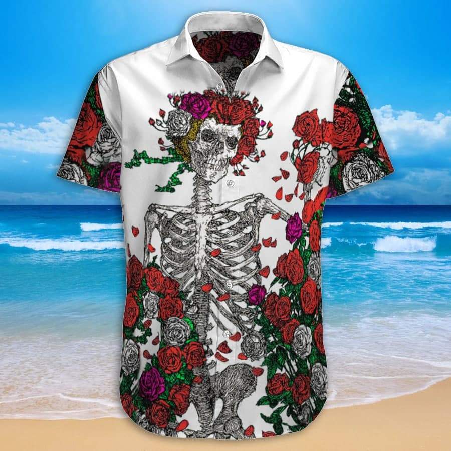 Grateful Dead Skull Hawaiian Shirt Summer Beach Shirt-