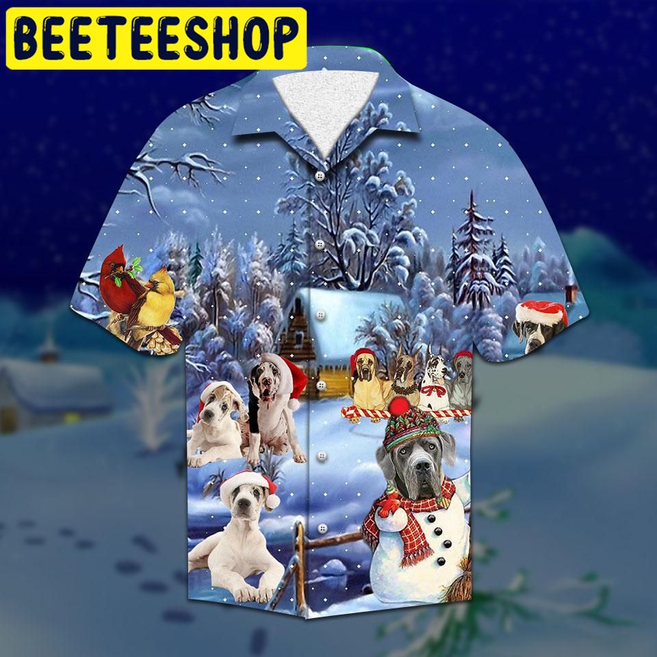 Great Dane Christmas Hawaiian Shirt-1