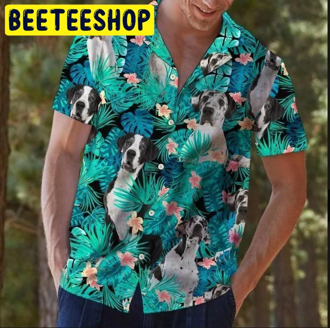 Great Dane Tropical Hawaiian Shirt-1