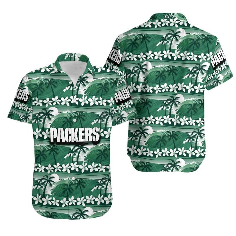 Green Bay Packers Coconut Trees Nfl Hawaiian Shirt For Fans-1