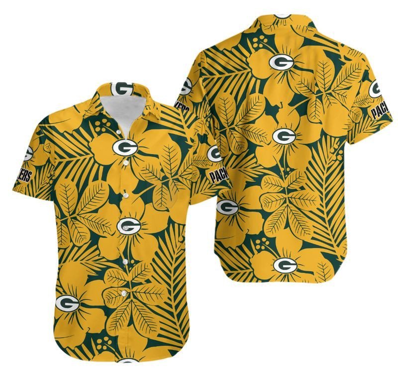 Green Bay Packers Flower Hawaiian Shirt For Fans-1