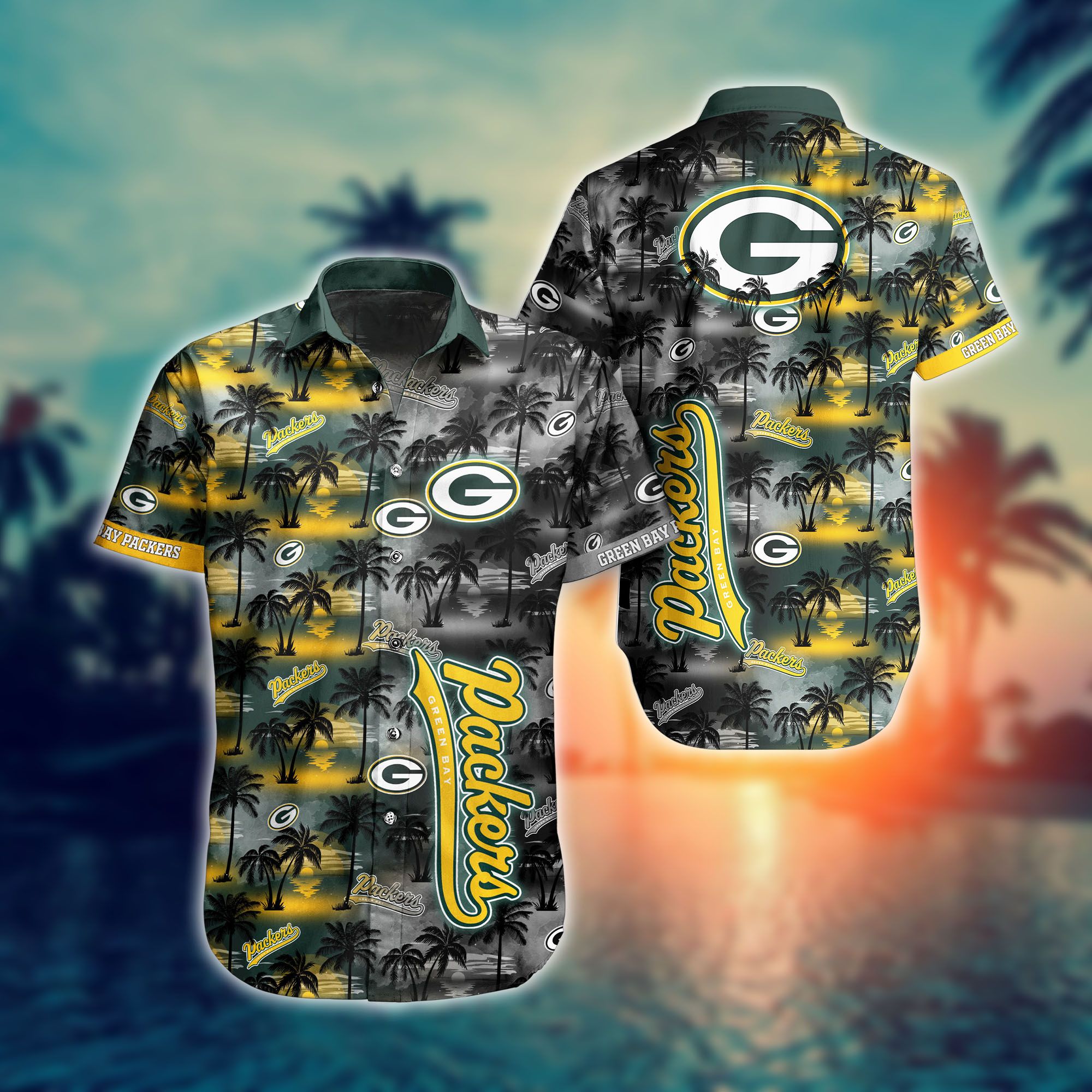 Green Bay Packers Nfl Hawaii Full 3d Shirts For Fans-1