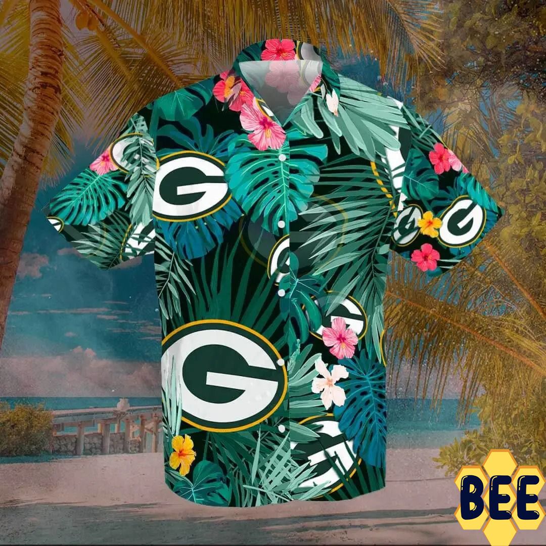 Green Bay Packers Tropical Flower Trending Hawaiian Shirt-1