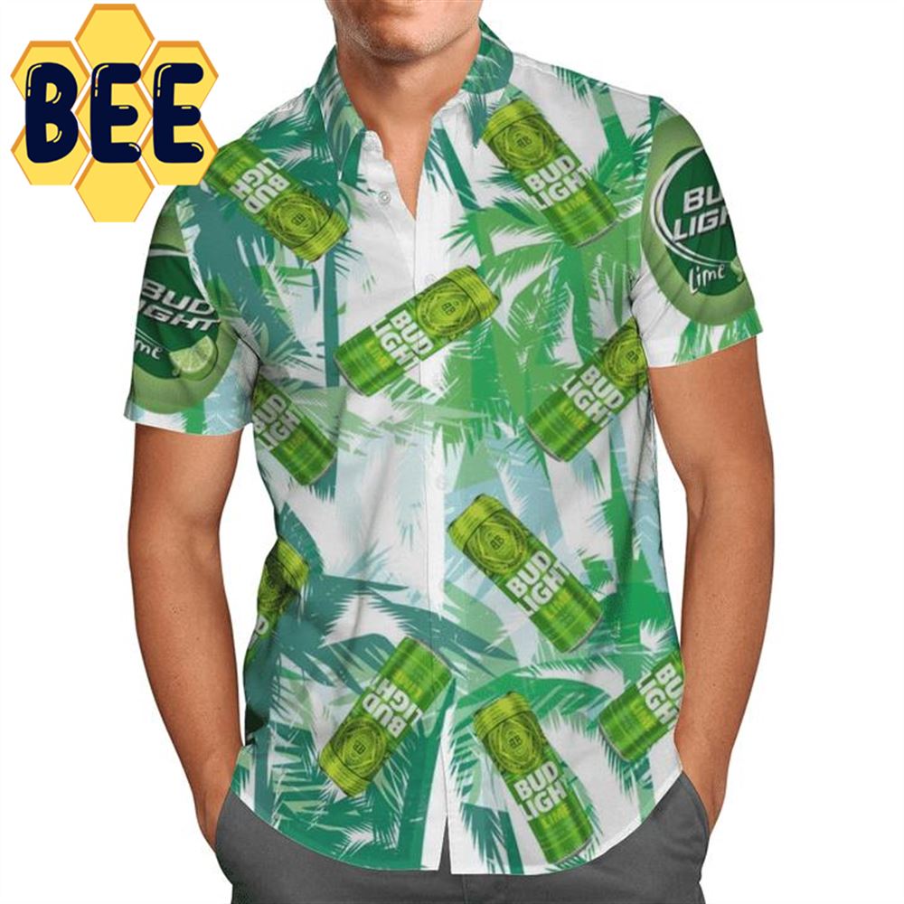 Green Busch Light Beer Hawaiian Shirt-1