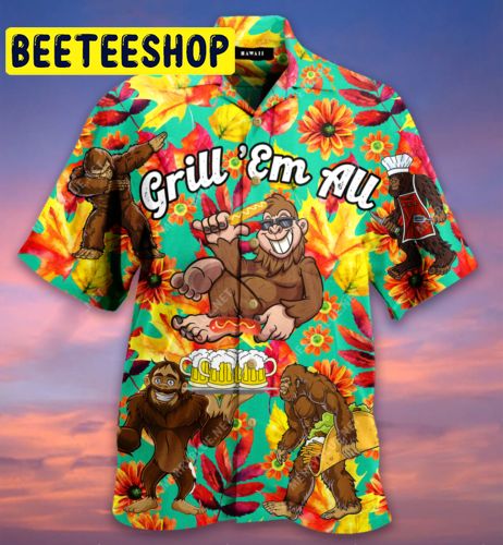 Grill Em All Funny Barbecue Hawaiian Shirt-1