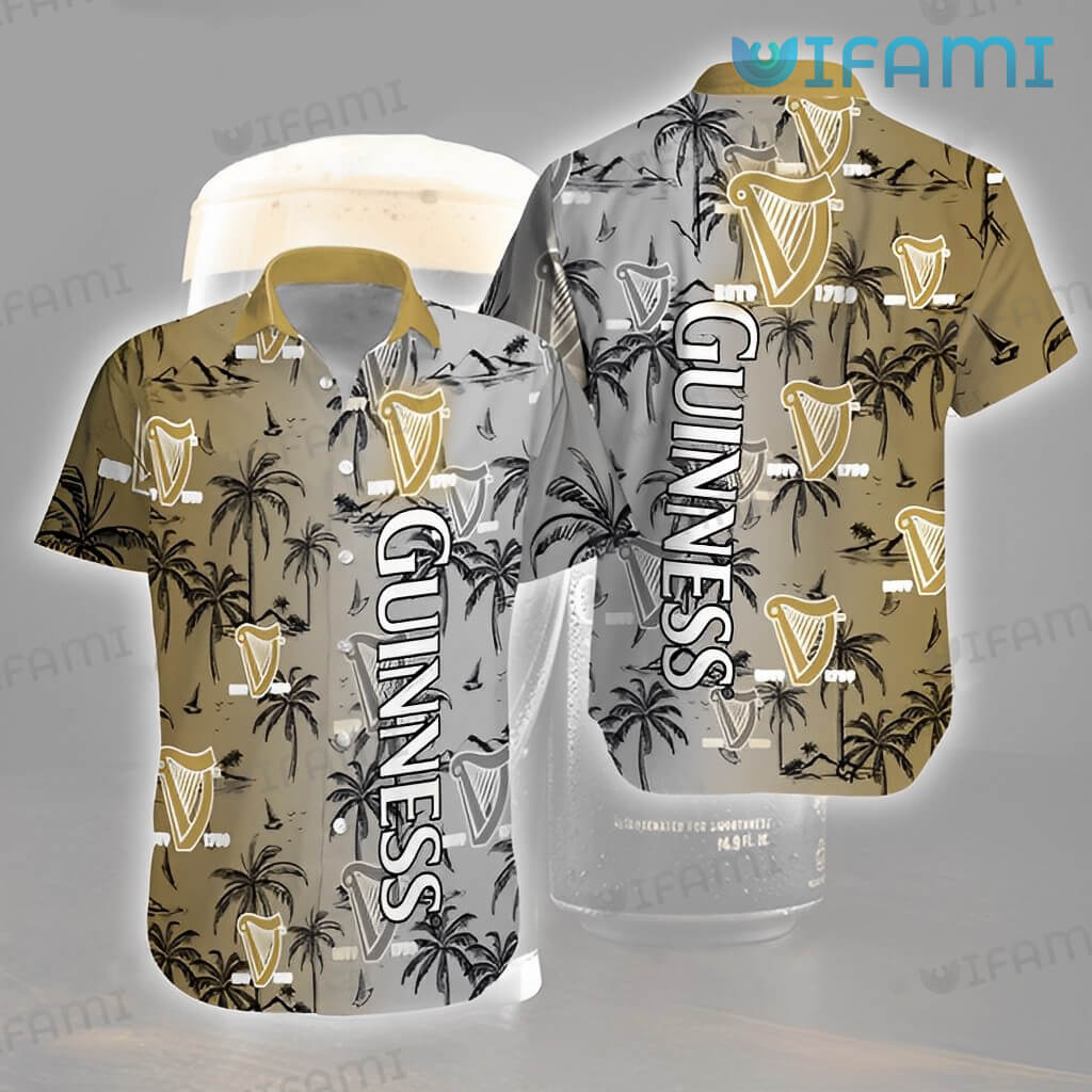 Guinness Hawaiian Shirt Tropical Coconut Tree Beer Guinness Gift