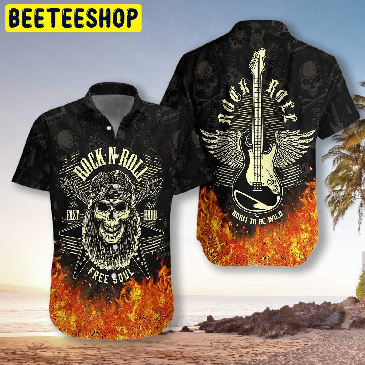 Guitar Born To Be Wild Trending Hawaiian Shirt-1