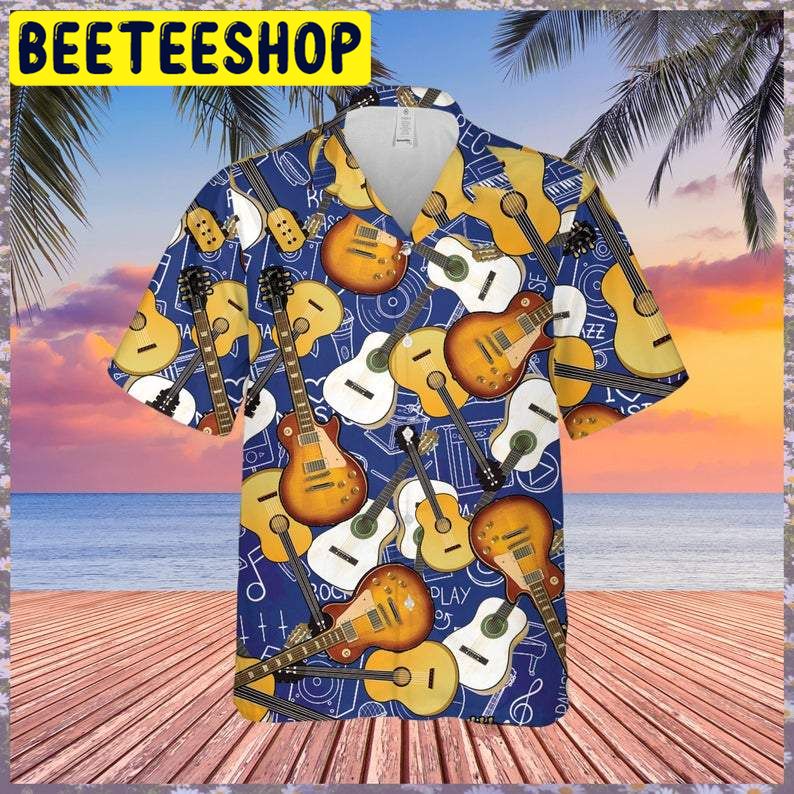 Guitar Music Pattern Hawaiian Shirt-1