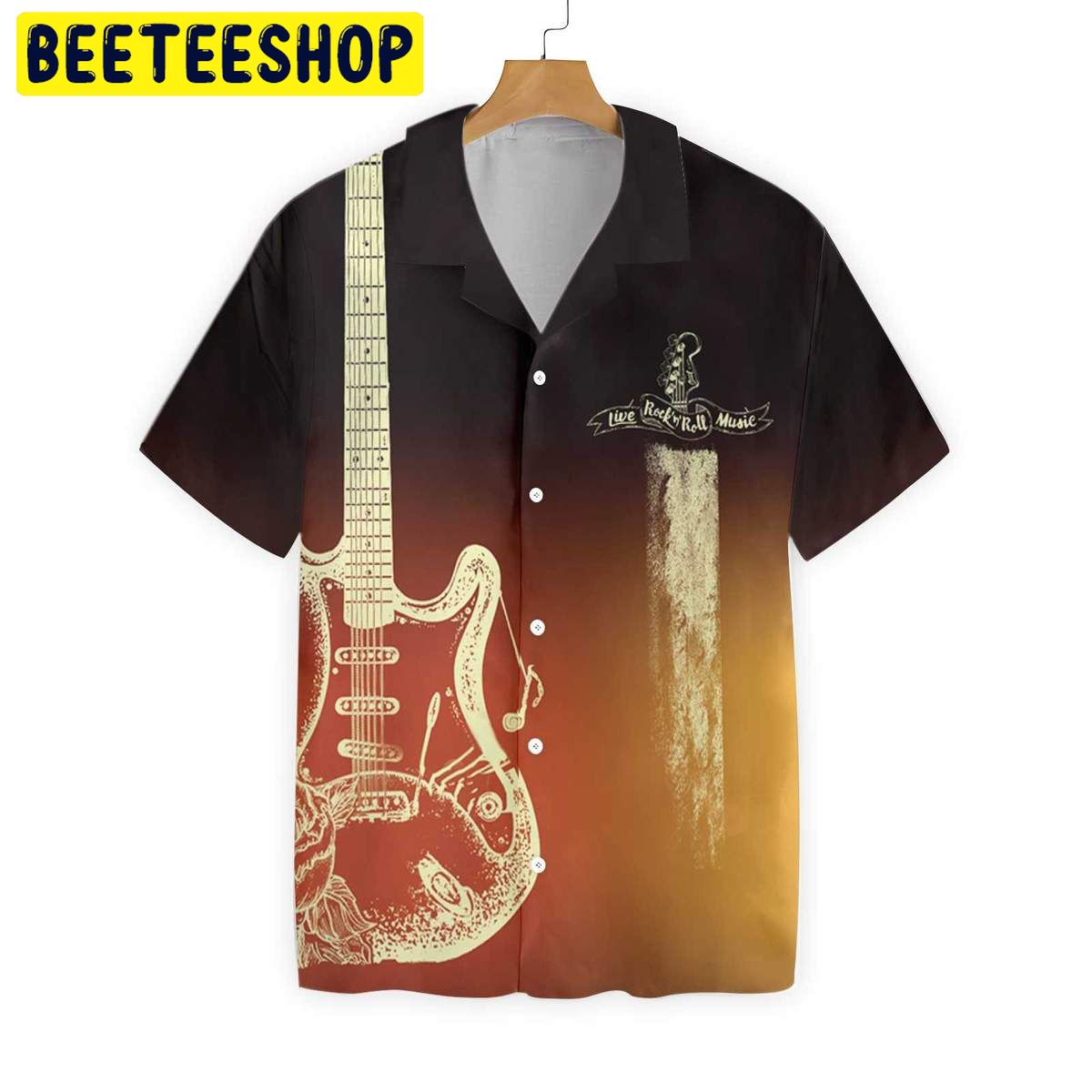 Guitar Rock N Roll Colorful Trending Hawaiian Shirt-1