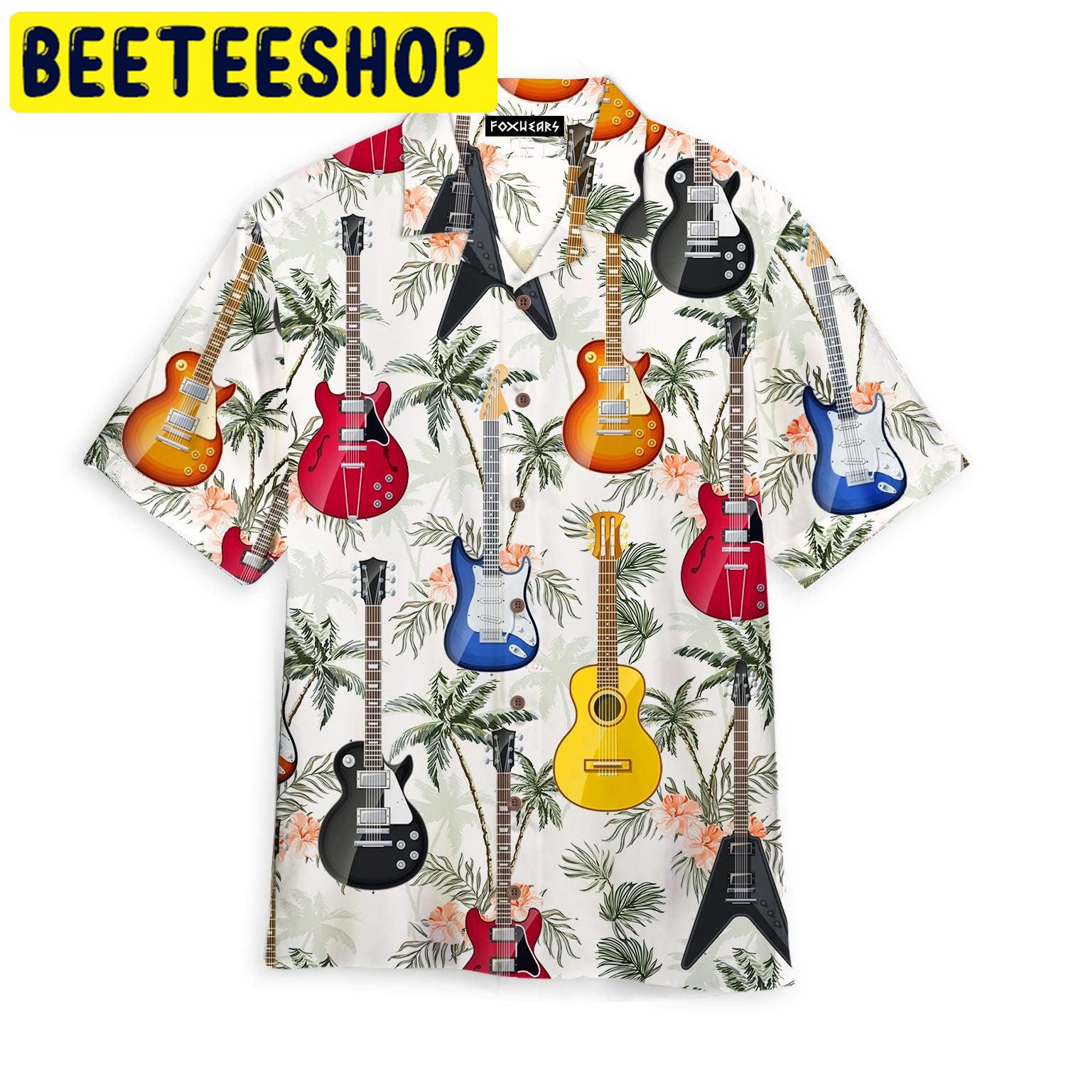 Guitar Tropical Vintage Hawaiian Shirt-1