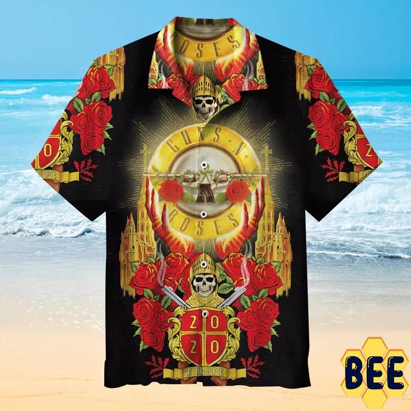 Guns And Roses Short Sleeve Trending Hawaiian Shirt-1