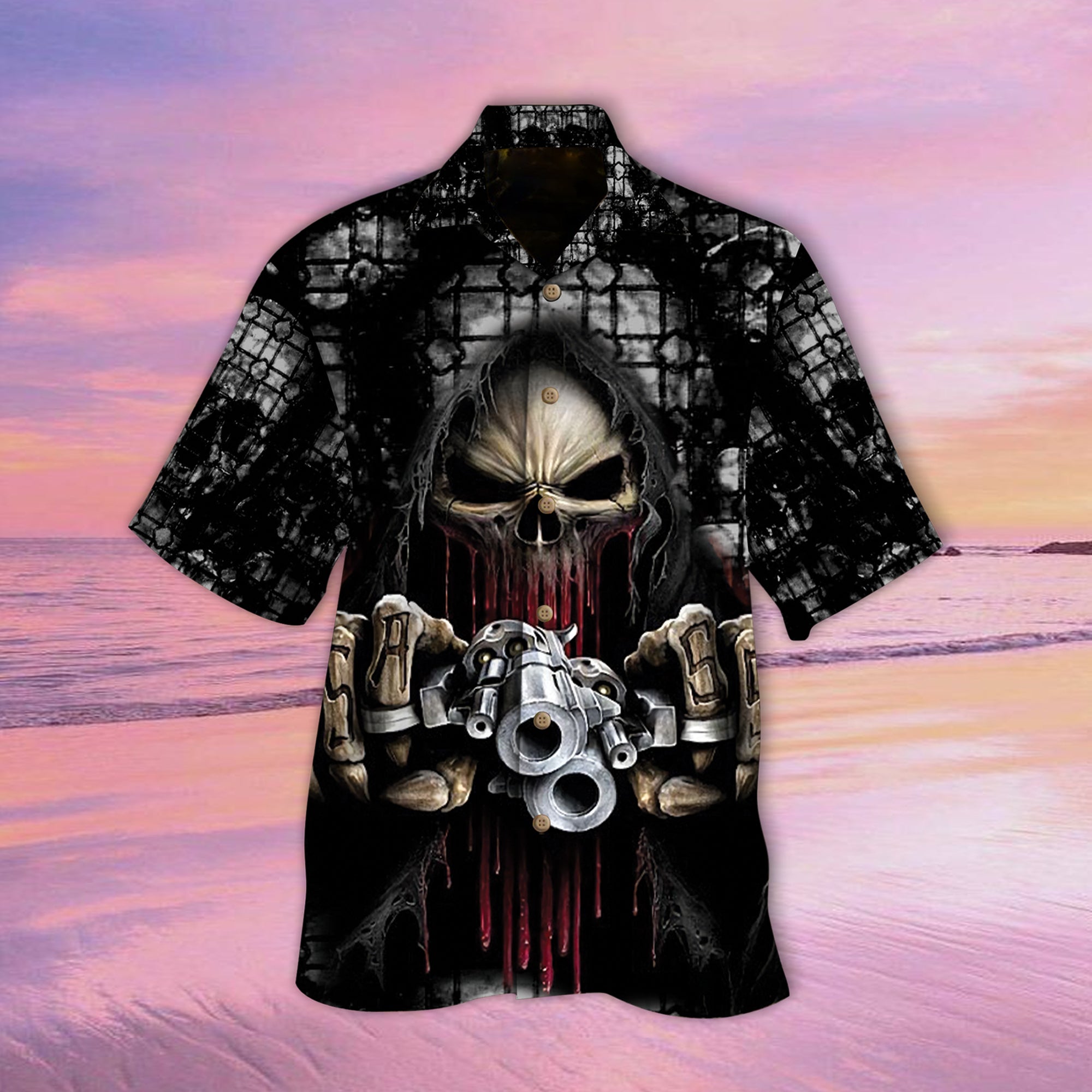 Guns And Skull Hawaiian Shirt – Pp073-1