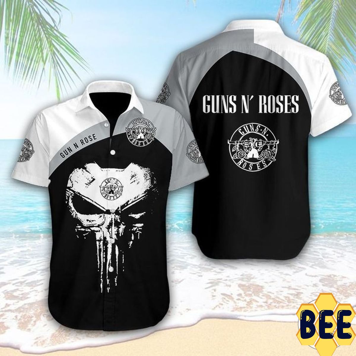 Guns N Roses Punisher Skull Trending Hawaiian Shirt-1