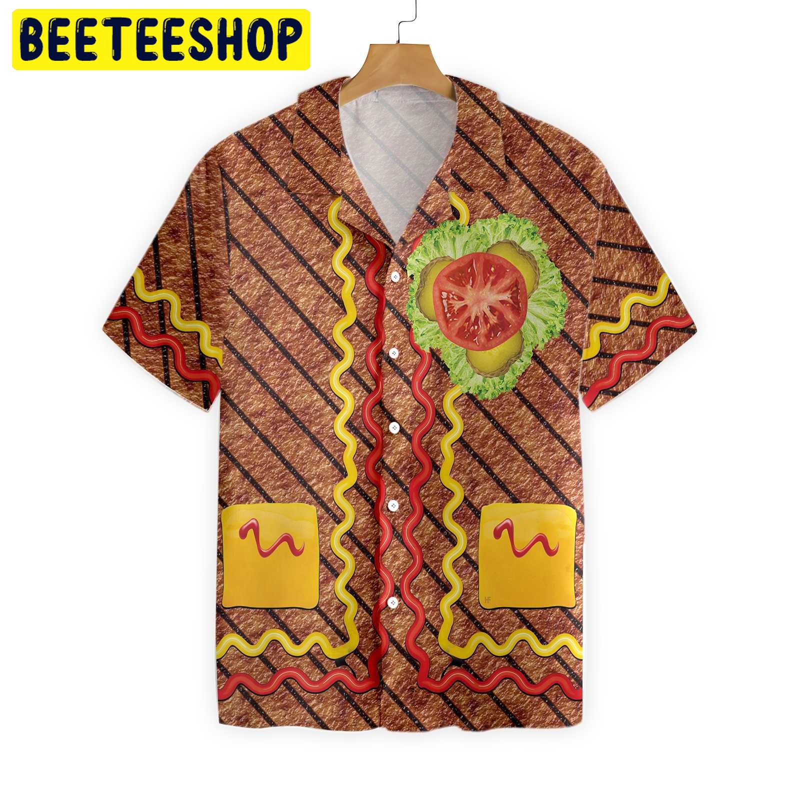 Halloween Burger Costume Shirt Trending Hawaiian Shirt-1