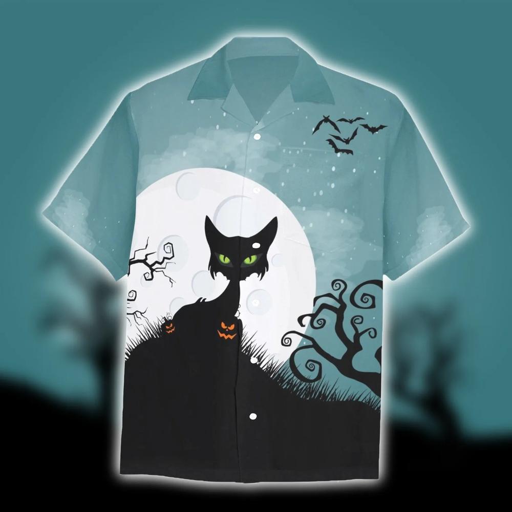 Halloween Horror Cat Hawaiian Shirt