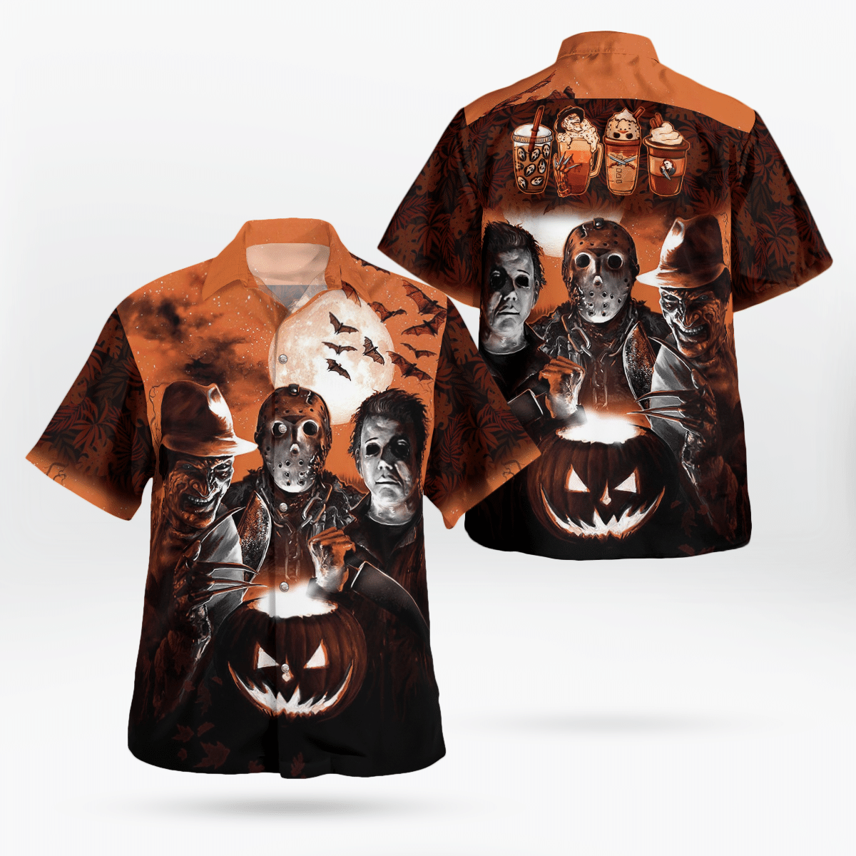 Halloween Horror Coffee Tropical Hawaiian Shirt