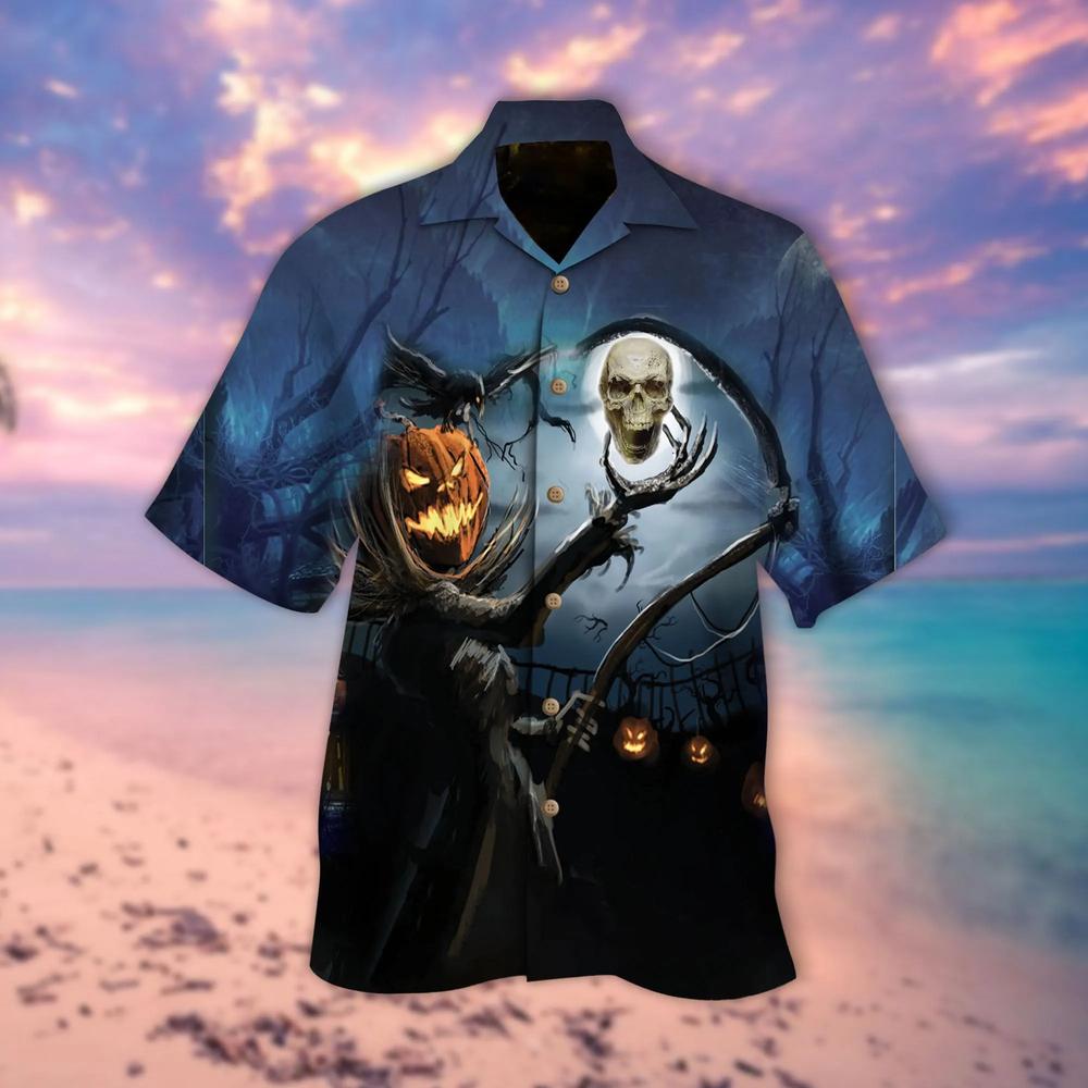 Halloween Night Skull Hawaiian Shirt