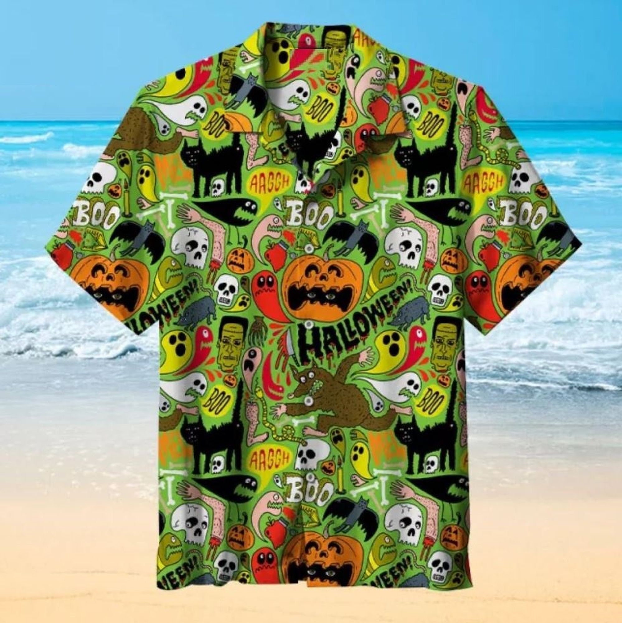 Halloween Pattern Hawaiian Party Shirt