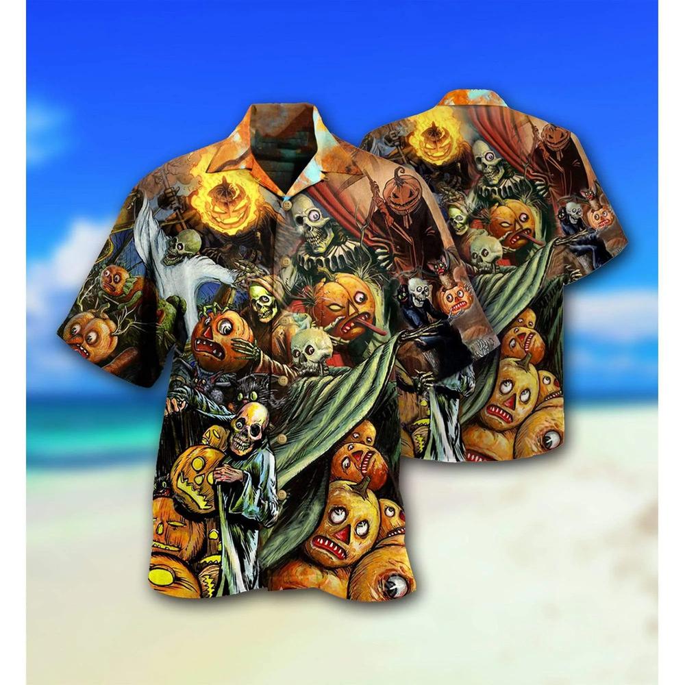 Halloween Pumpkins Scary Hawaiian Shirt