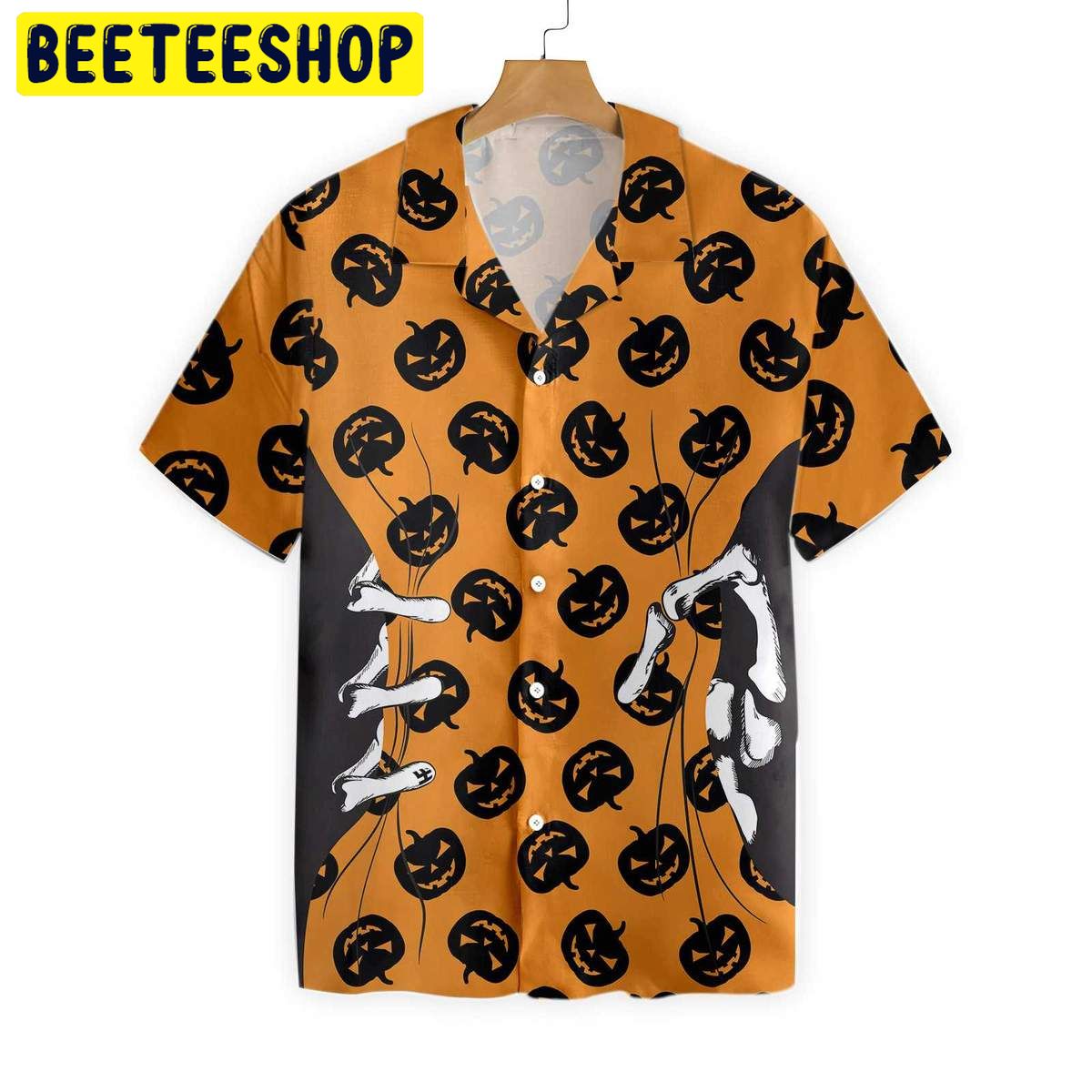 Halloween Skeleton Hand Trending Hawaiian Shirt-1