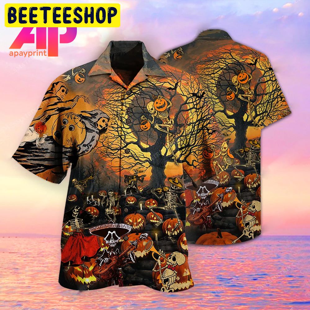 Halloween Skull Darkness Trending Hawaiian Shirt-1