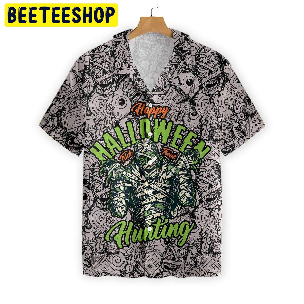 Halloween Vintage Scary Mummy Trending Hawaiian Shirt-1