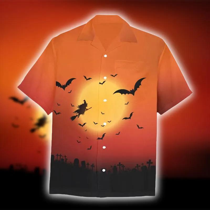 Halloween Witch Flying Hawaiian Shirt