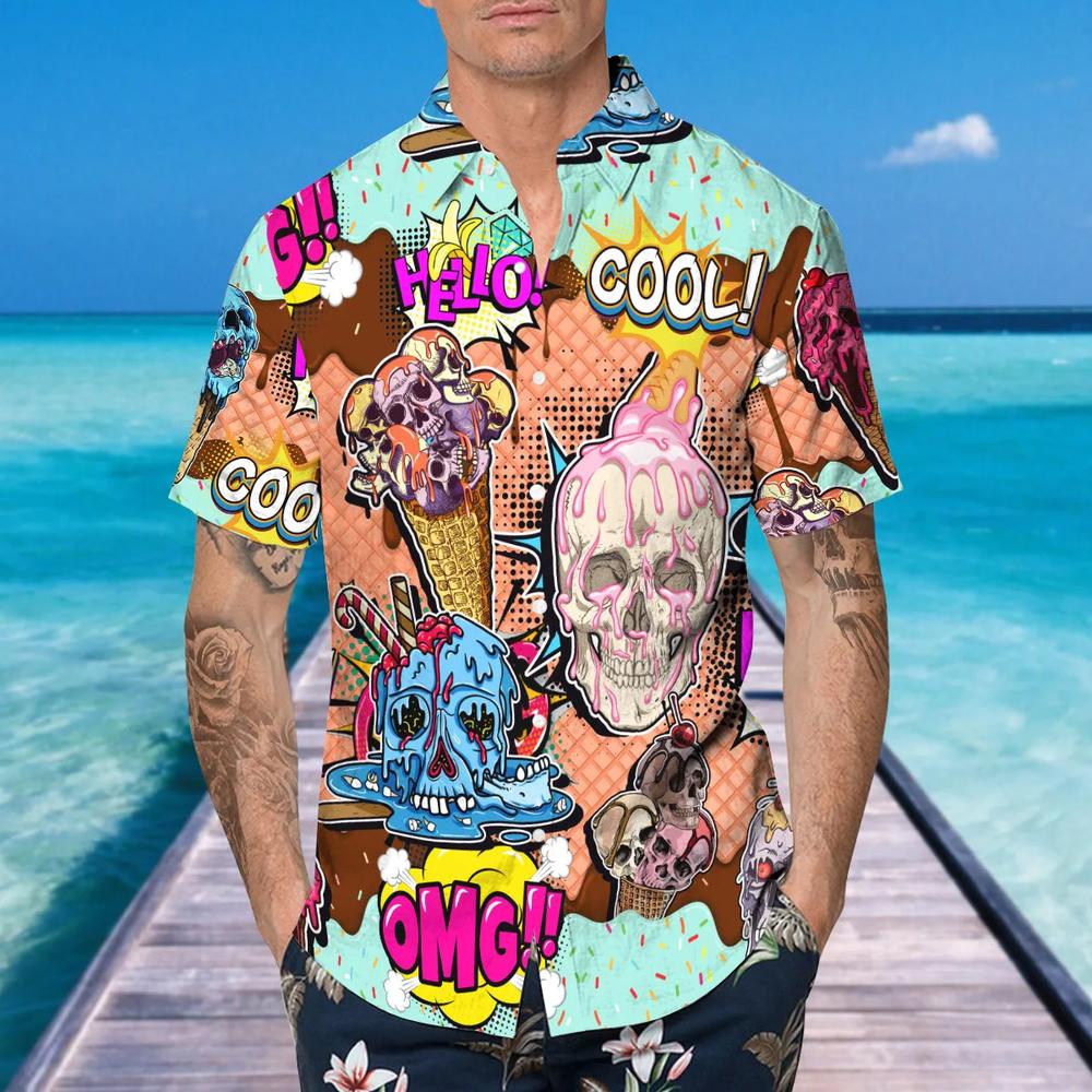 Halo Cool Skull Hawaiian Shirt