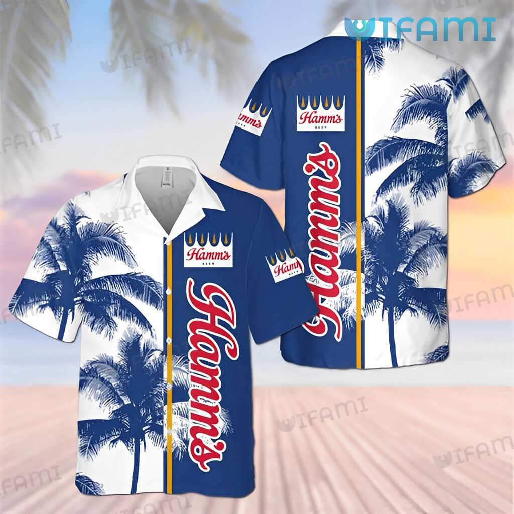 Hamms Beer Hawaiian Shirt Palm Tree Hamms Gift For Beer Lovers